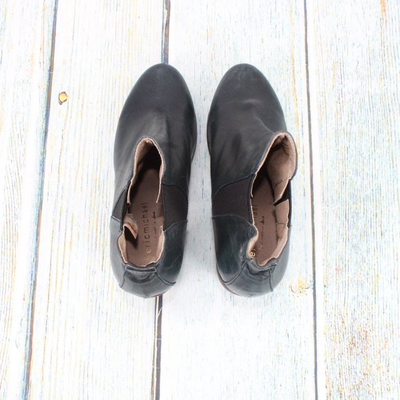 Eric Michael Web Shoemakers Blue Leather Slip On Chelsea Boots Size 8 - 8.5 - Picture 7 of 9